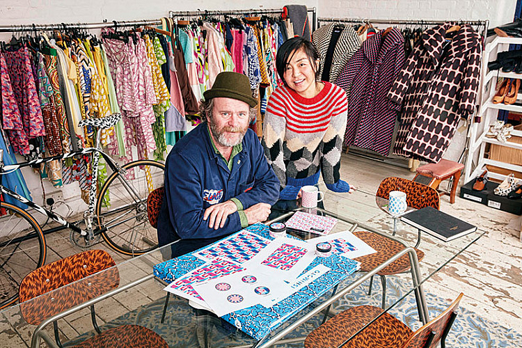 Left to right: Mark Eley and Wakako Kishimoto with their design for The Body Shop’s Vitamin E hydrating moisturiser