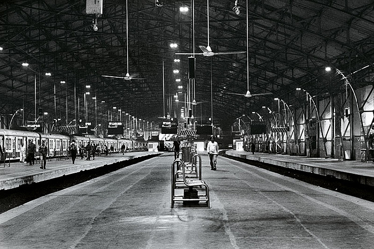Churchgate railway station, the southernmost terminus on the Western line of the Mumbai Suburban Railway.
