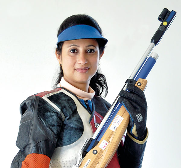 Anjali Bhagwat, Rifle Shooter, first and only Indian woman to win the ISSF Champion of Champions Trophy in the Air Rifle Men and Women mixed event at Munich in 2002