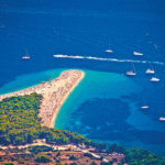 Croatia, The luscious sprawl of the Golden Horn beach at Bol on the island of Brac