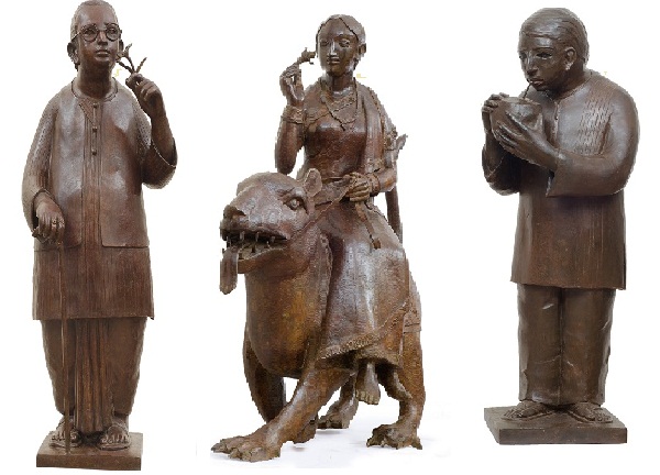 Bronze sculpture by Lalu Prasad Shaw at Gallery 7, Mumbai