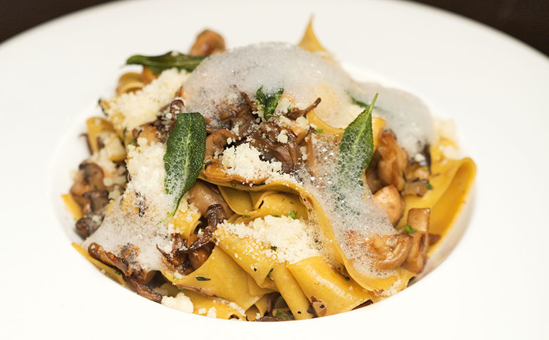 Mushroom Pappardelle With Parmesan Foam