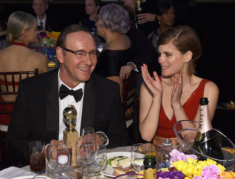 moet and chandon golden globe awards 2015 after party Kevin Spacey, Kate Mara