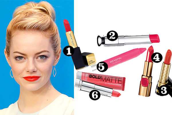 emma stone coral lip colour get the look celebrity