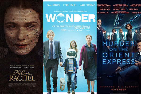 Adaptations, Book To Screen, Books, Cinema, Featured, Films, Movies, Murder On The Orient Express, My Cousin Rachel, Online Exclusive, Read, Reading, Wonder