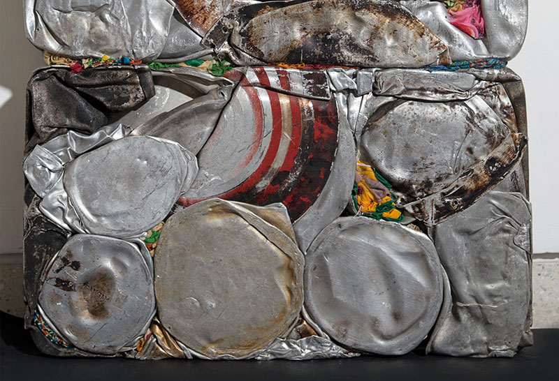 Subodh Gupta, Orion, 2016, Aluminium, fabric, resin; 21.6 x 25.6 x 3.5 in, Frieze New York